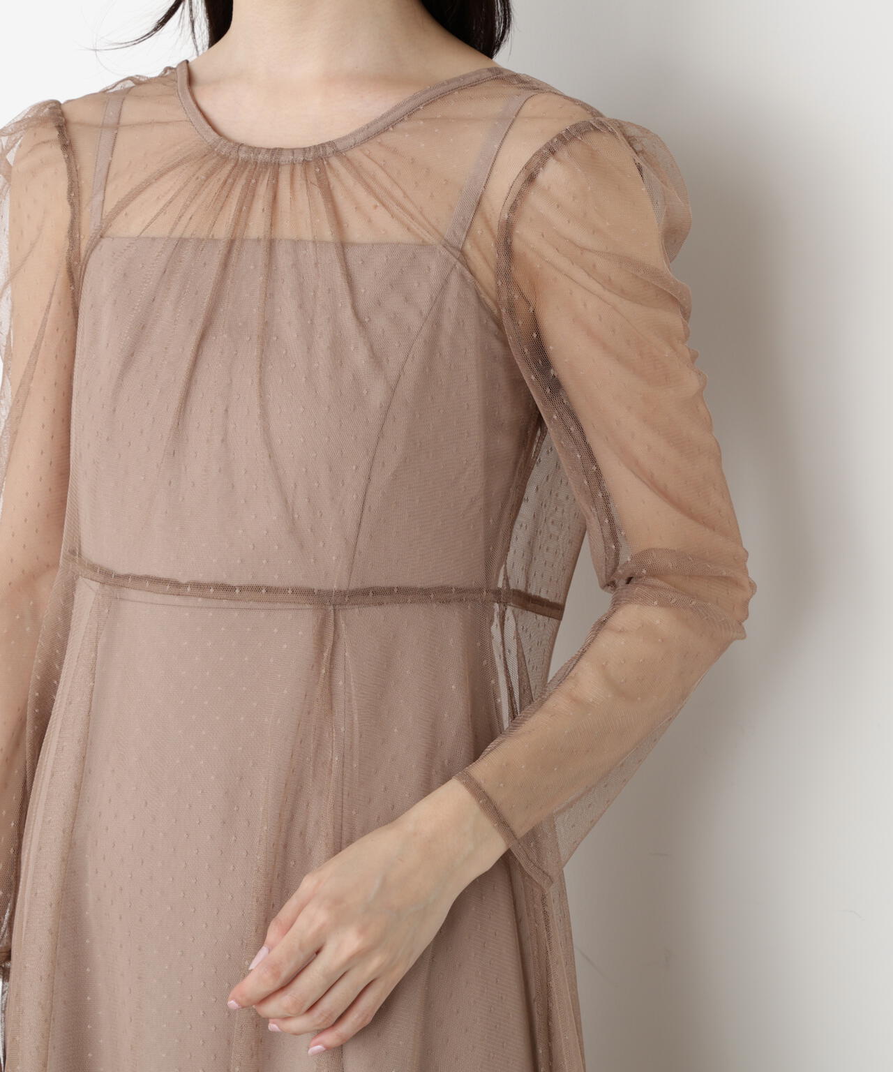 キャミ付きチュールワンピース