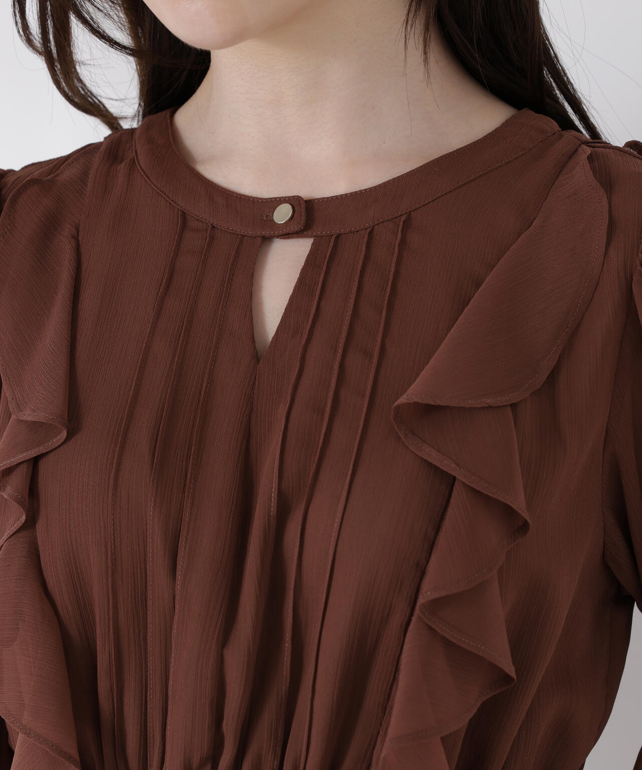 《EDIT COLOGNE》フリル楊柳ミニワンピース