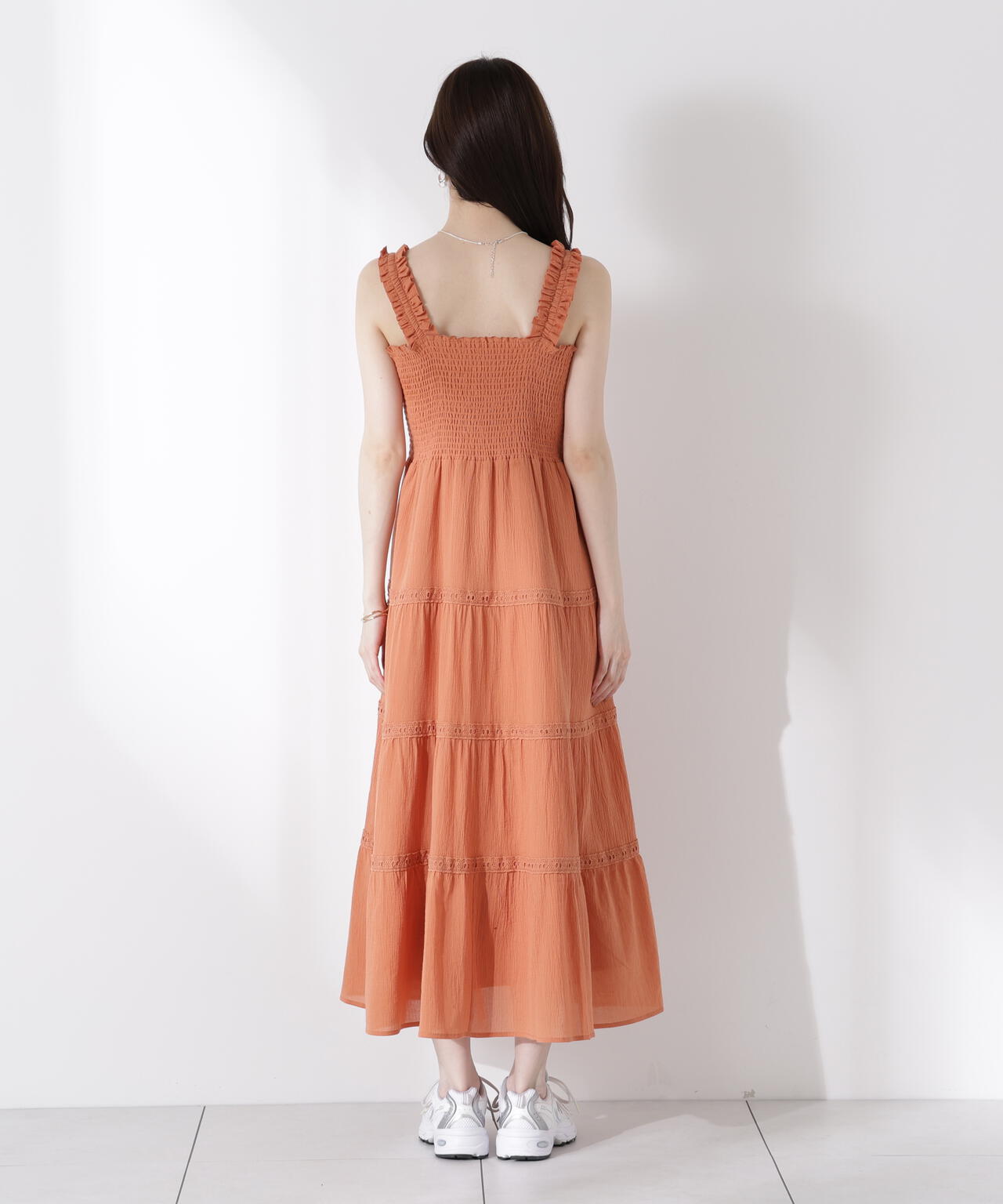 《EDIT COLOGNE》レース付きティアードワンピース