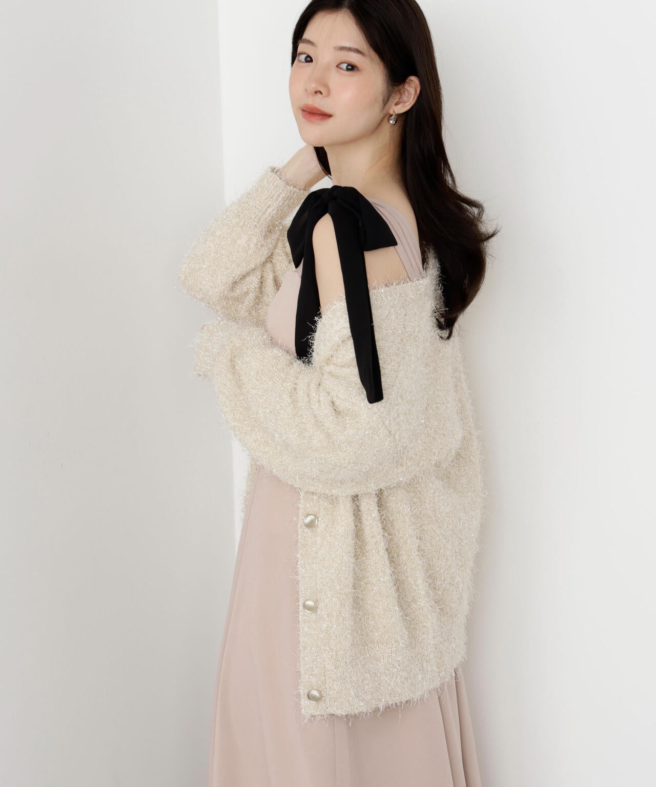 《EDIT COLOGNE》肩リボンキャミワンピース