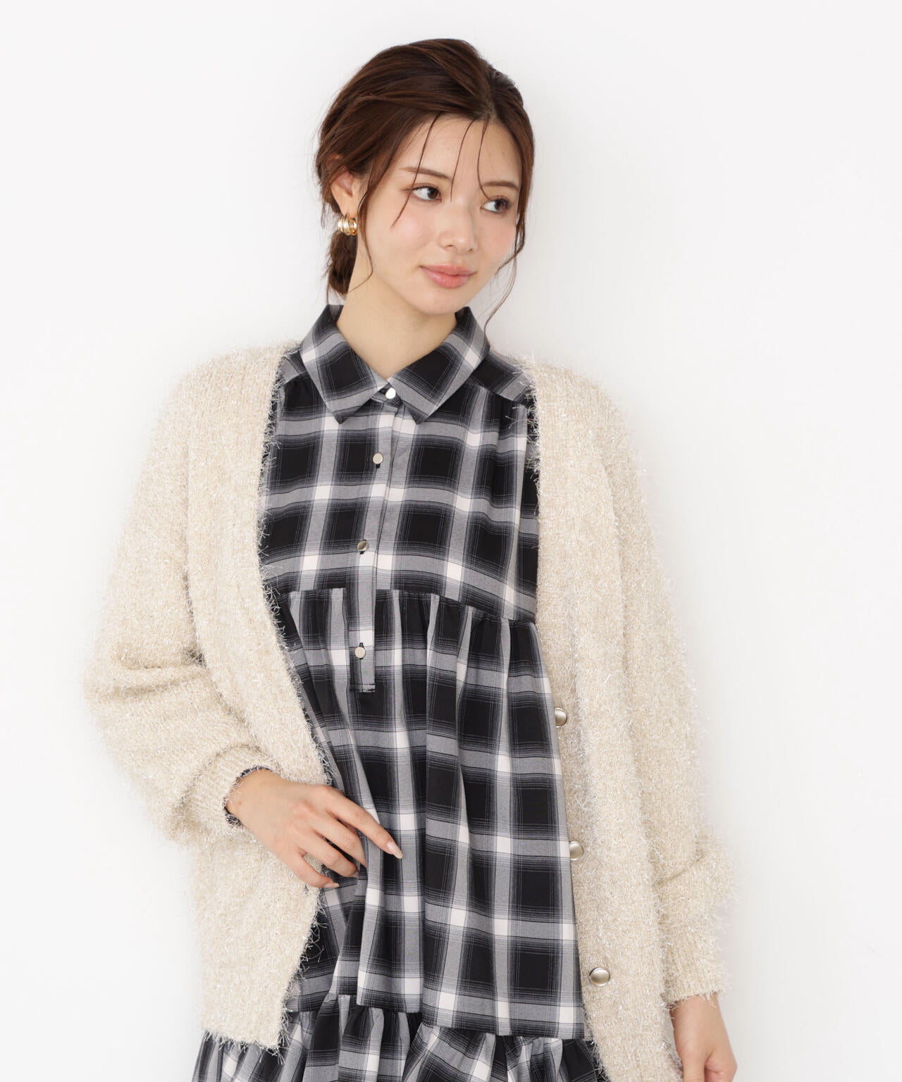 《EDIT COLOGNE》<ウォッシャブル>ティアードシャツミニワンピース【official site・一部店舗限定】