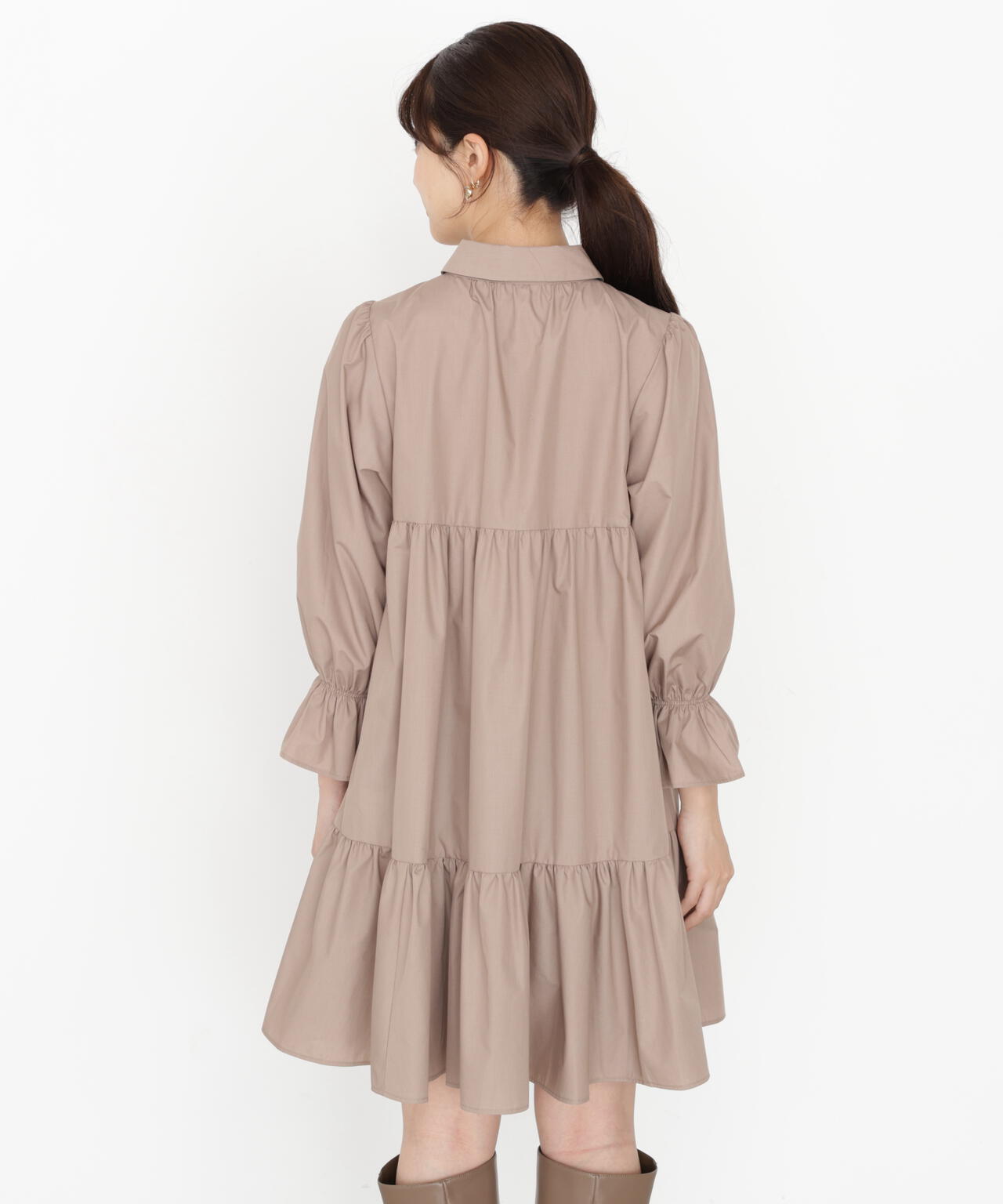 《EDIT COLOGNE》<ウォッシャブル>ティアードシャツミニワンピース【official site・一部店舗限定】