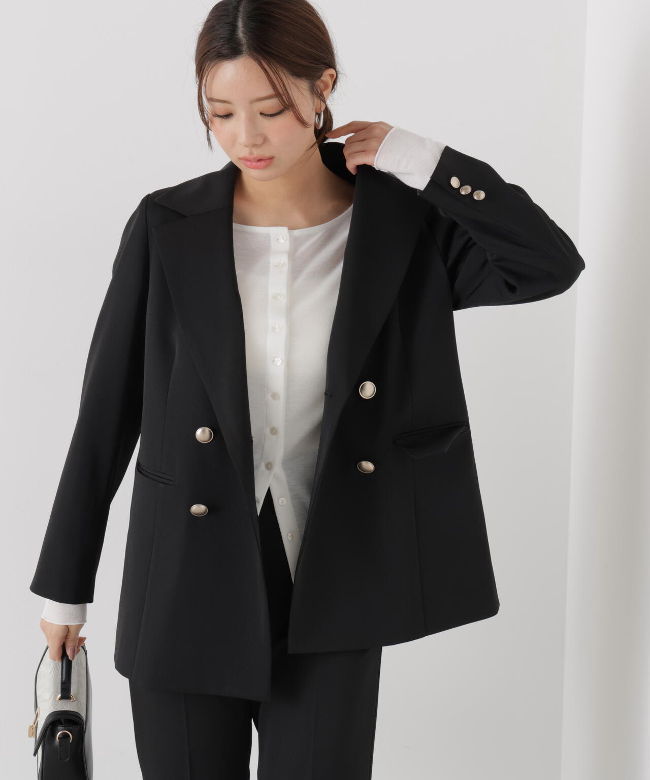 【松川星さん着用】ゴールド釦ダブルブレストジャケット