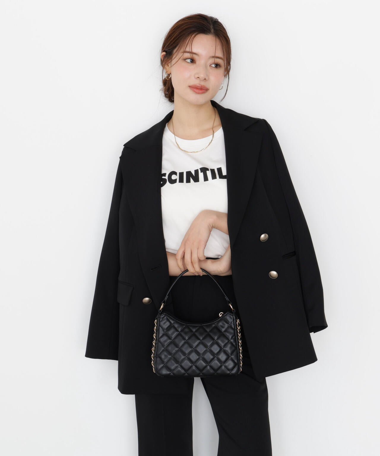 【松川星さん着用】ゴールド釦ダブルブレストジャケット