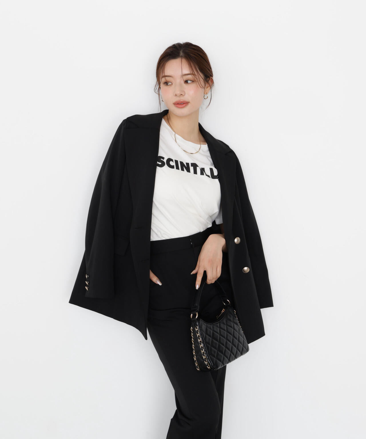 【松川星さん着用】ゴールド釦ダブルブレストジャケット