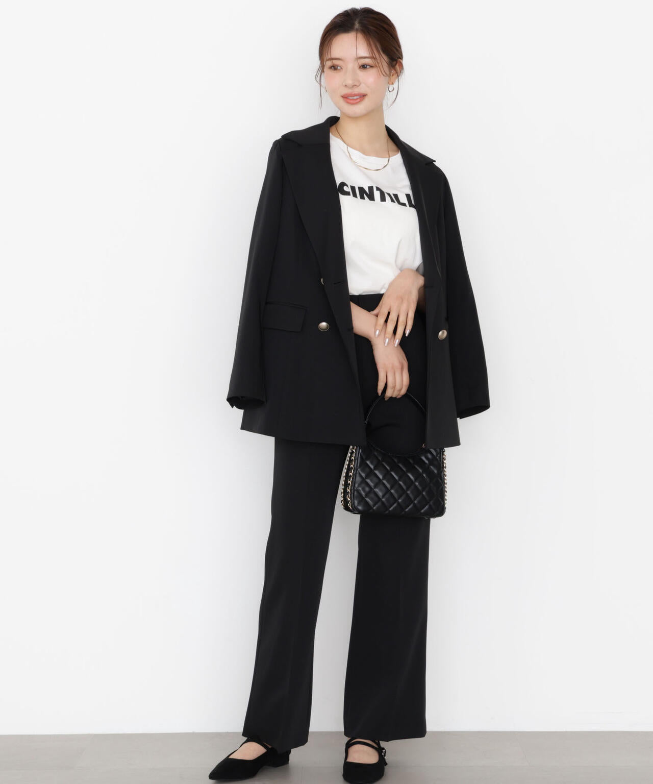 【松川星さん着用】ゴールド釦ダブルブレストジャケット