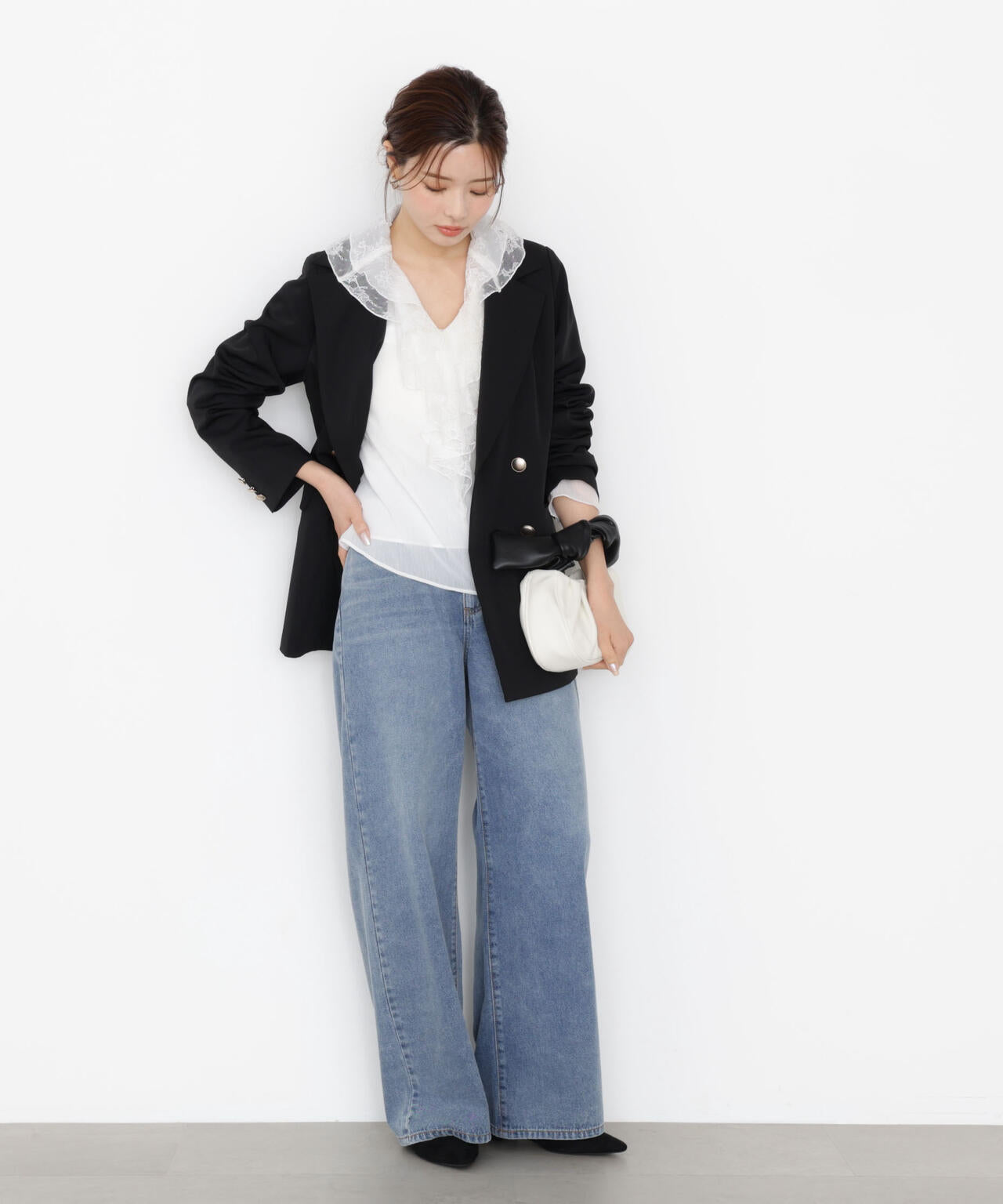 【松川星さん着用】ゴールド釦ダブルブレストジャケット