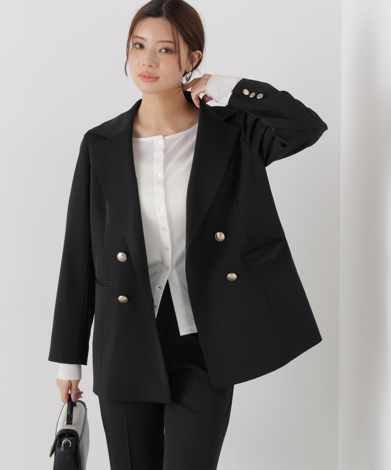 【松川星さん着用】ゴールド釦ダブルブレストジャケット