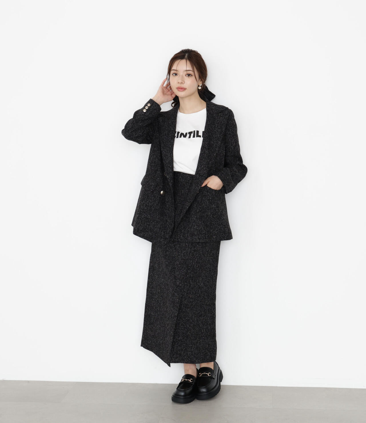 【松川星さん着用】ゴールド釦ダブルブレストジャケット