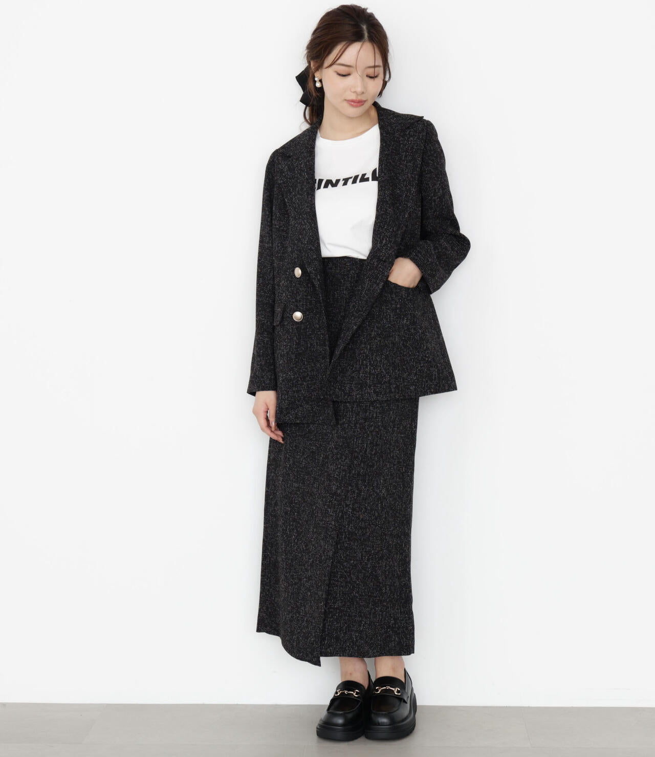 【松川星さん着用】ゴールド釦ダブルブレストジャケット