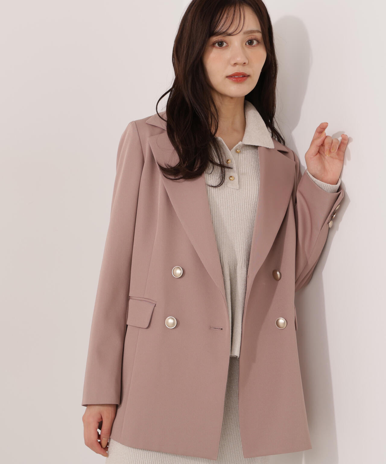 【松川星さん着用】ゴールド釦ダブルブレストジャケット