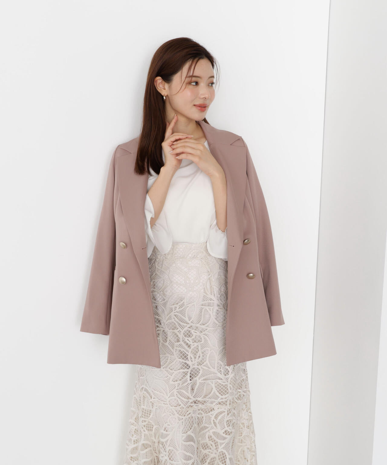 【松川星さん着用】ゴールド釦ダブルブレストジャケット