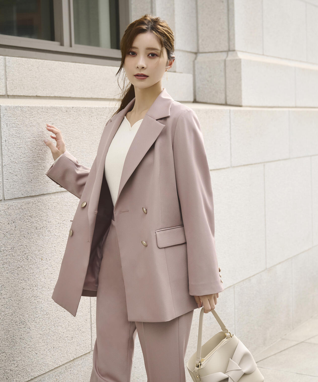 【松川星さん着用】ゴールド釦ダブルブレストジャケット