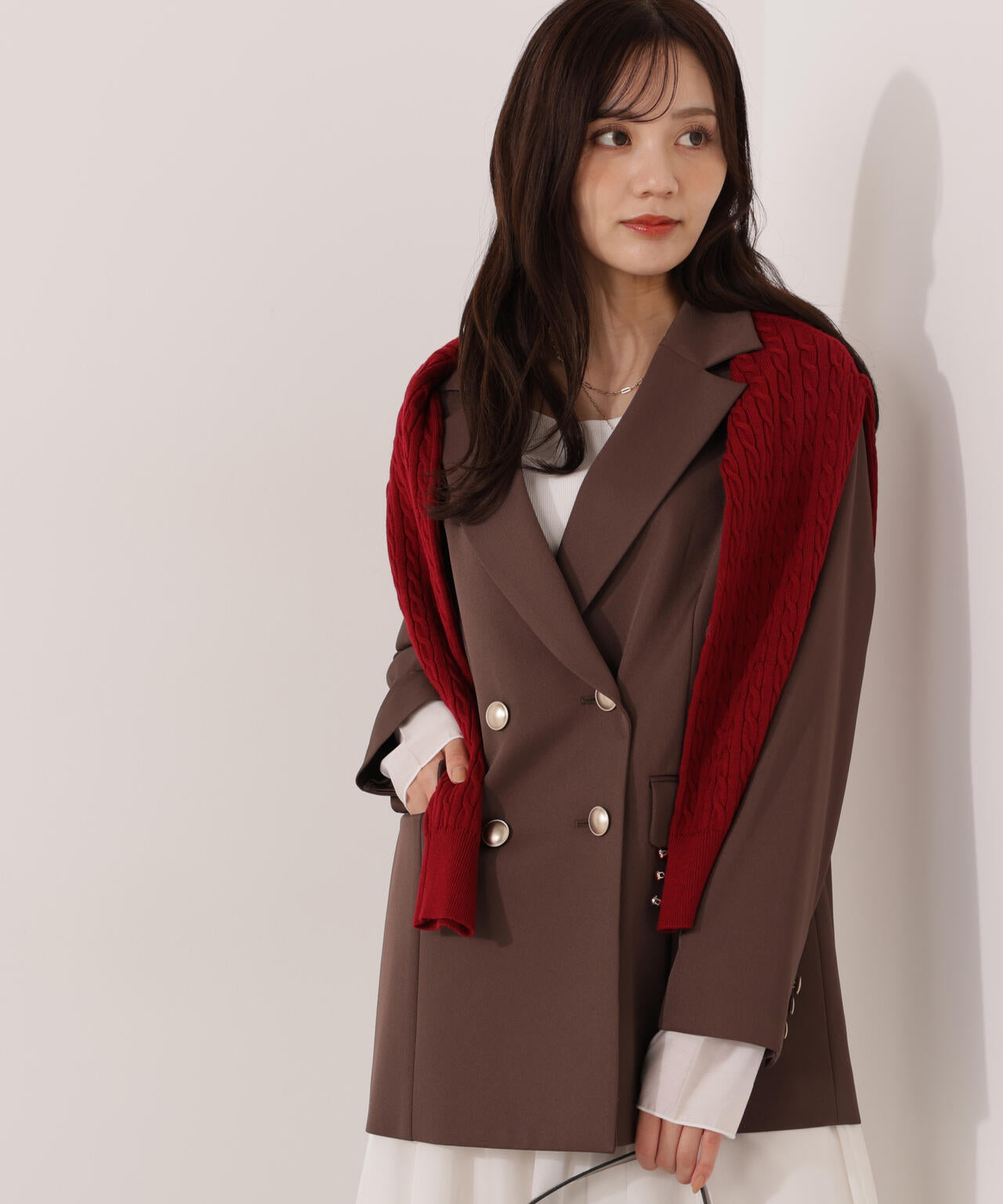 【松川星さん着用】ゴールド釦ダブルブレストジャケット