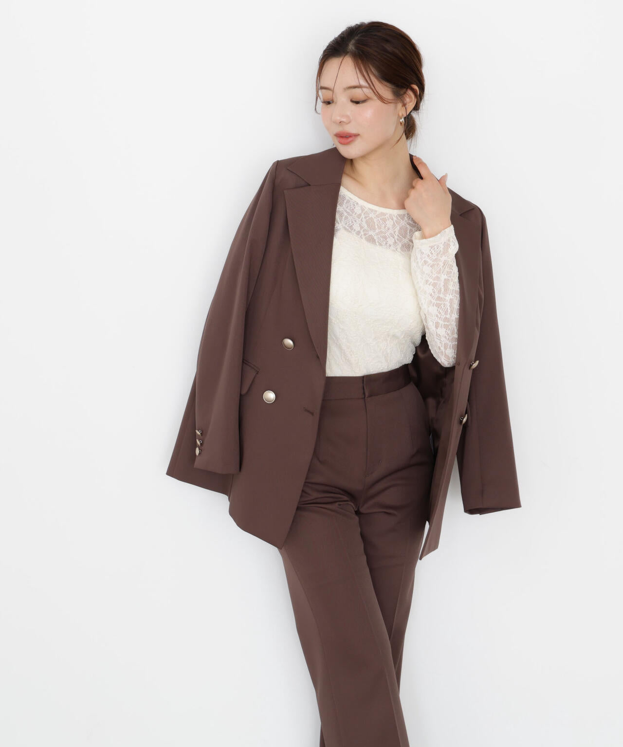 【松川星さん着用】ゴールド釦ダブルブレストジャケット