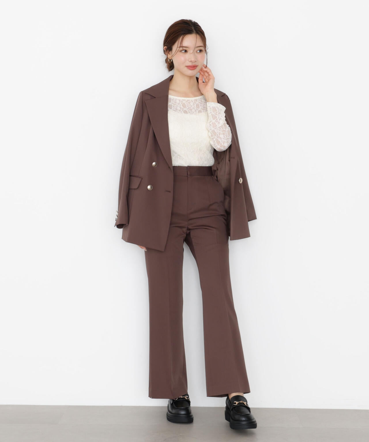 【松川星さん着用】ゴールド釦ダブルブレストジャケット