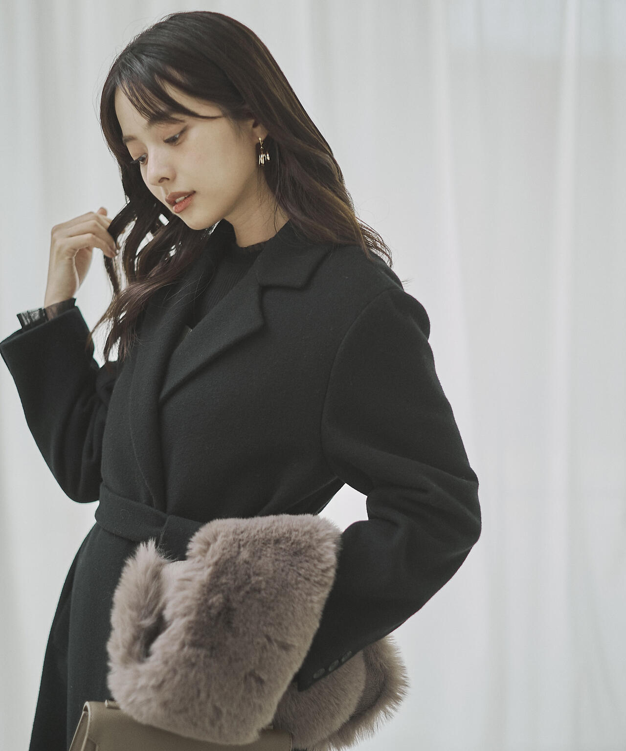 【青島心さん着用】ベルテッドレディーコート