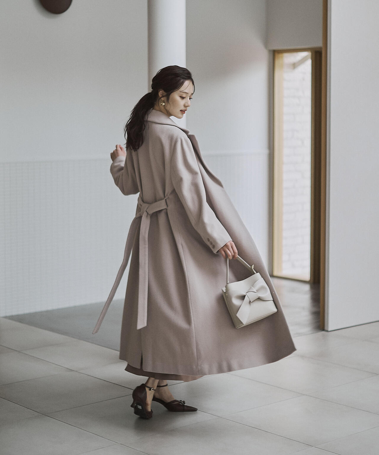 【青島心さん着用】ベルテッドレディーコート