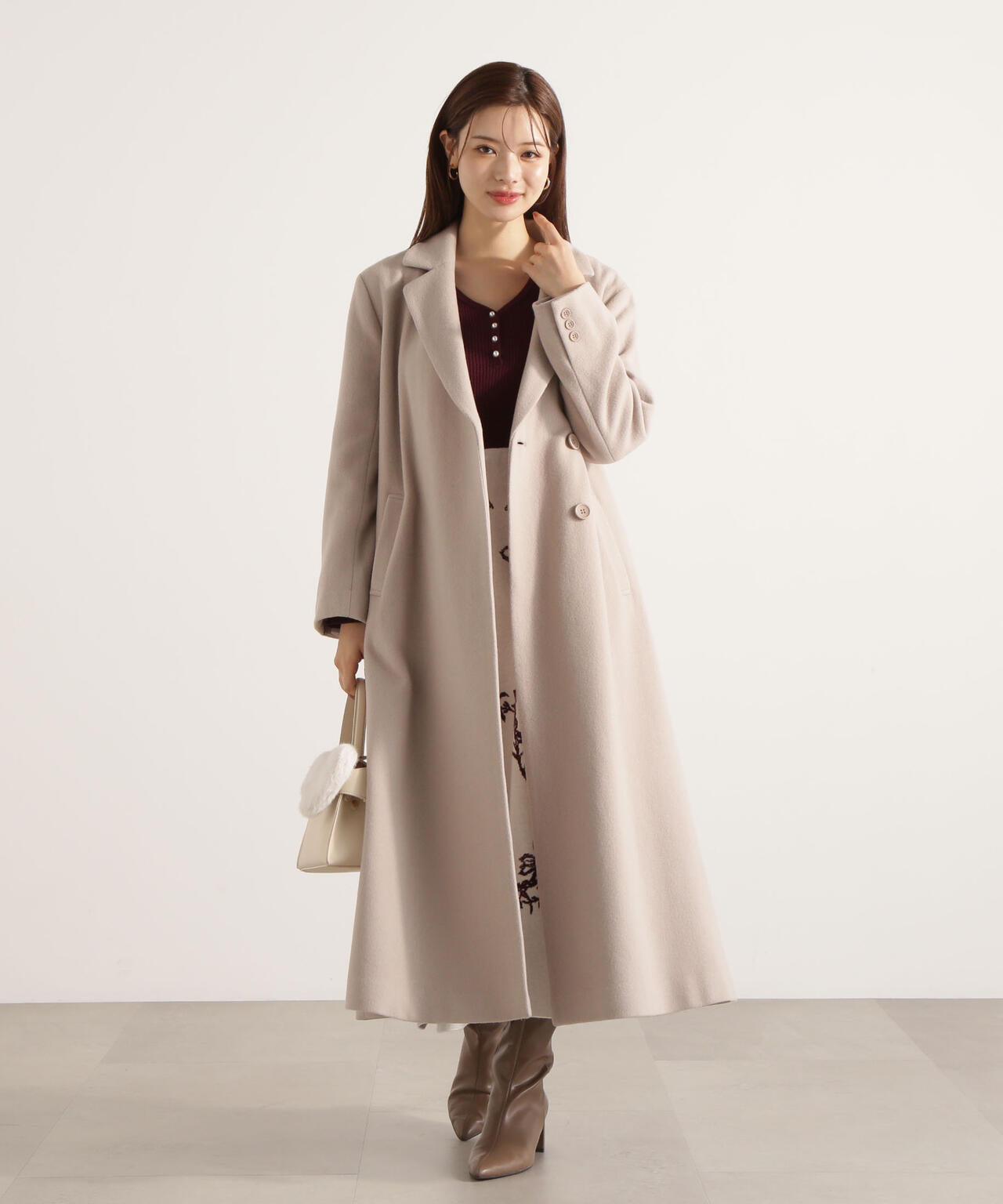 【青島心さん着用】ベルテッドレディーコート