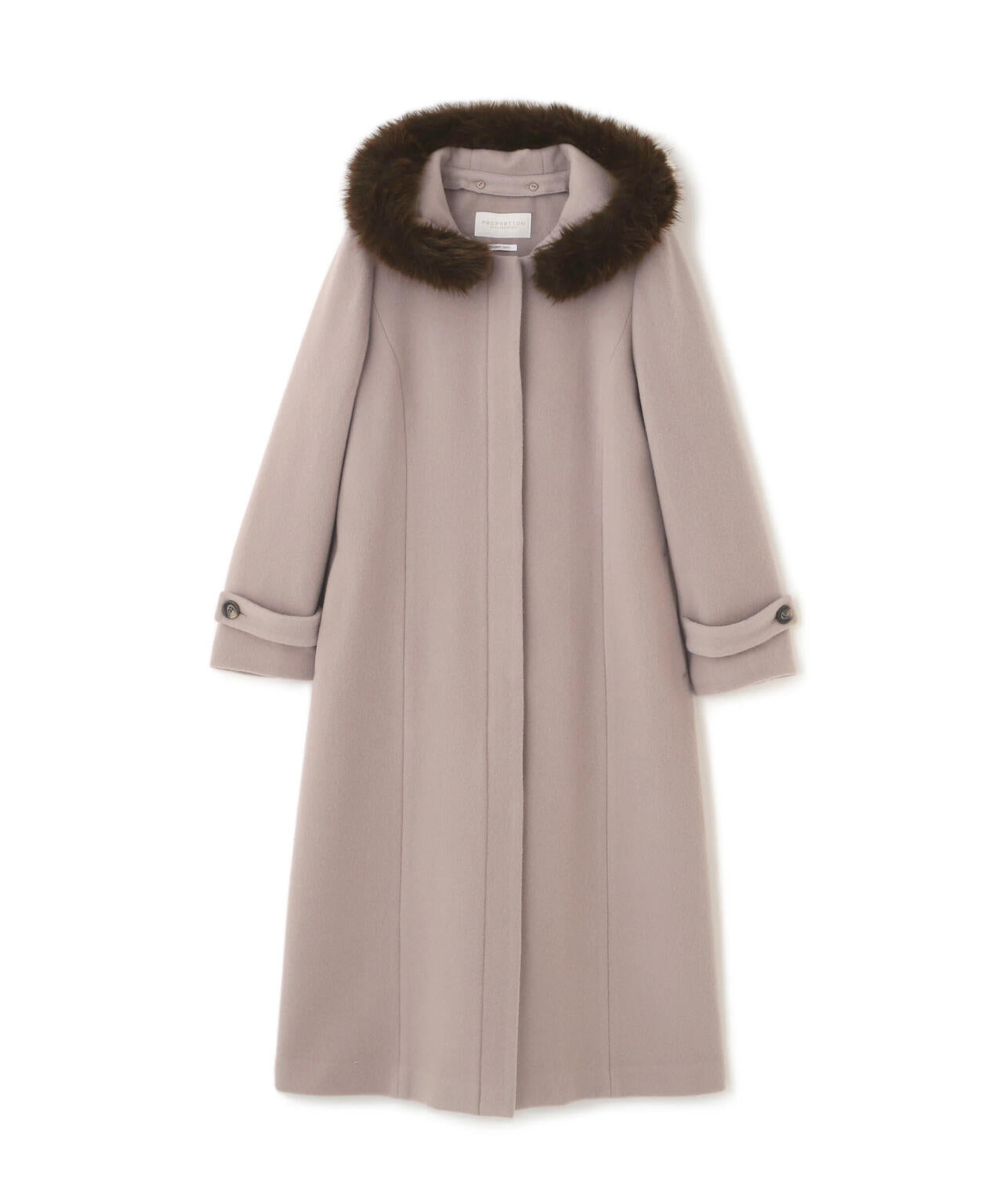 【加藤栞さん着用】モッサフードフェイクファーロングコート