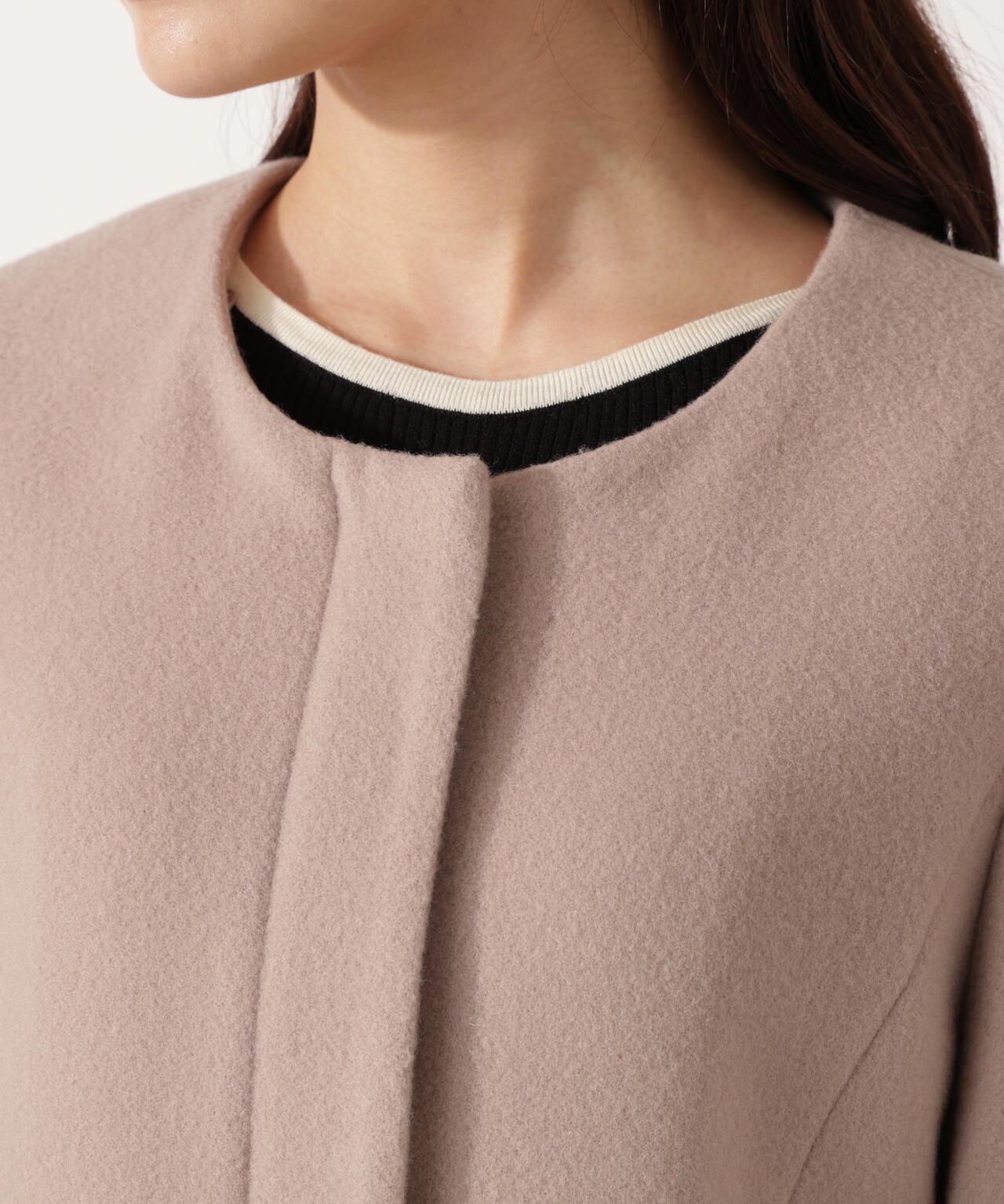 【加藤栞さん着用】モッサフードフェイクファーロングコート