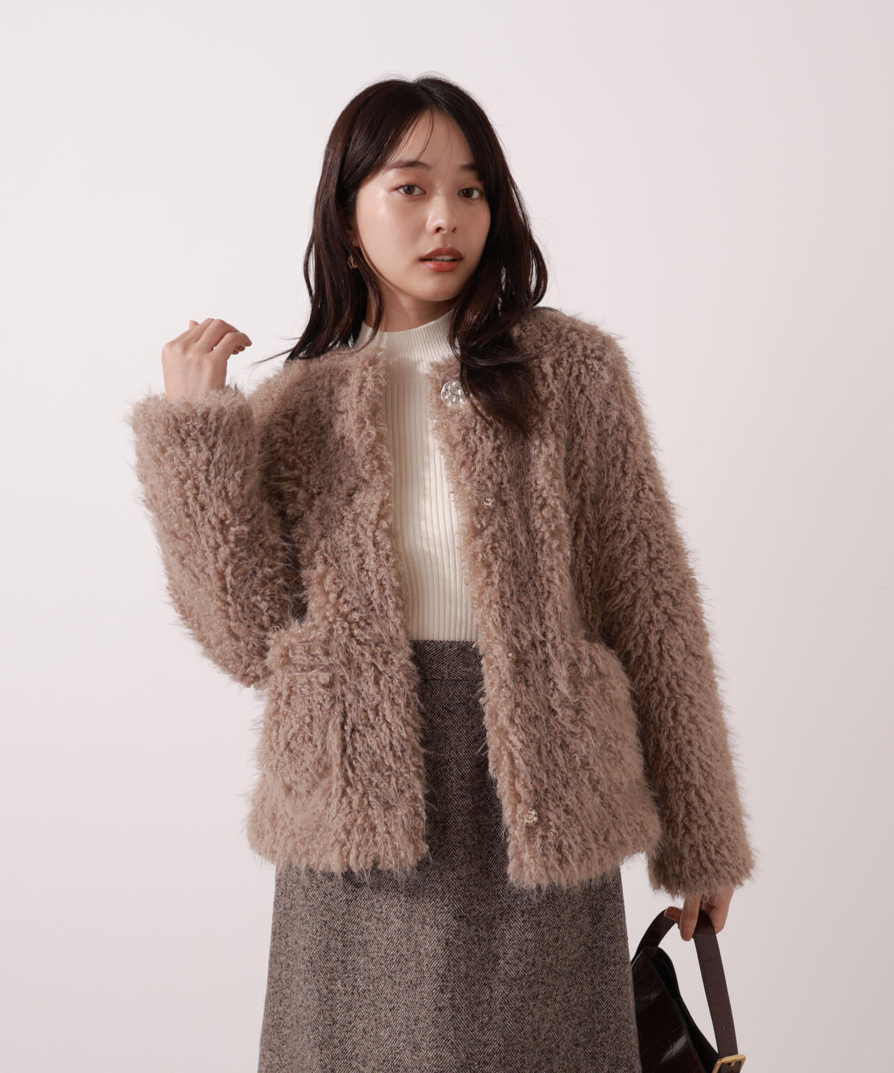 【加藤栞さん着用】ラムファー風ブルゾン