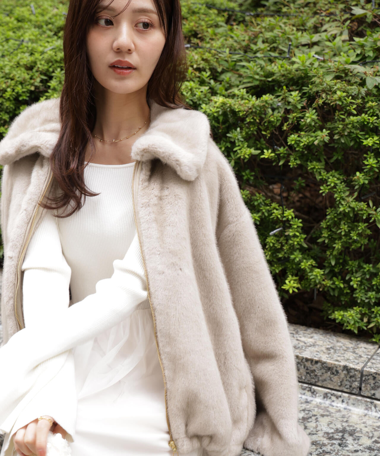 【青島心さん着用】フェイクファーブルゾン