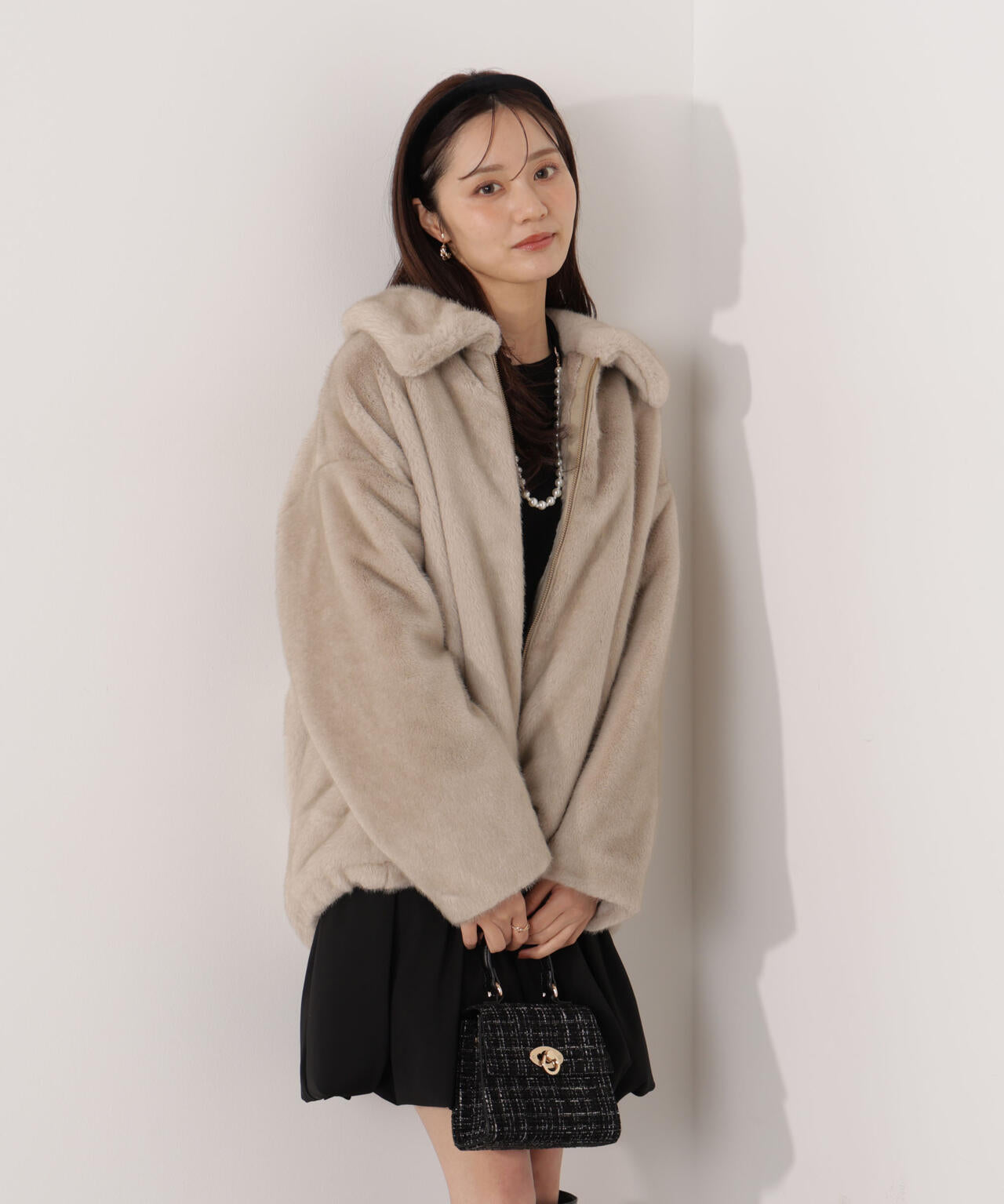 【青島心さん着用】フェイクファーブルゾン