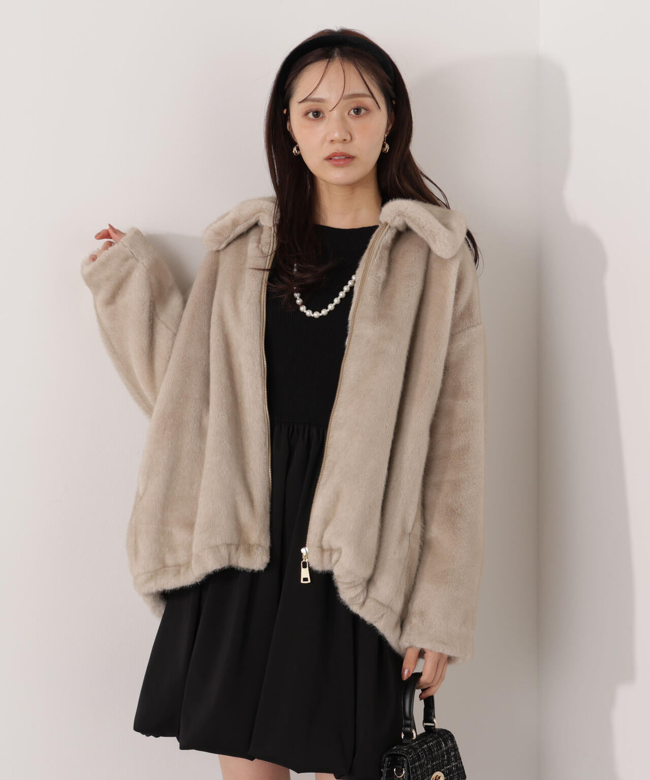 【青島心さん着用】フェイクファーブルゾン