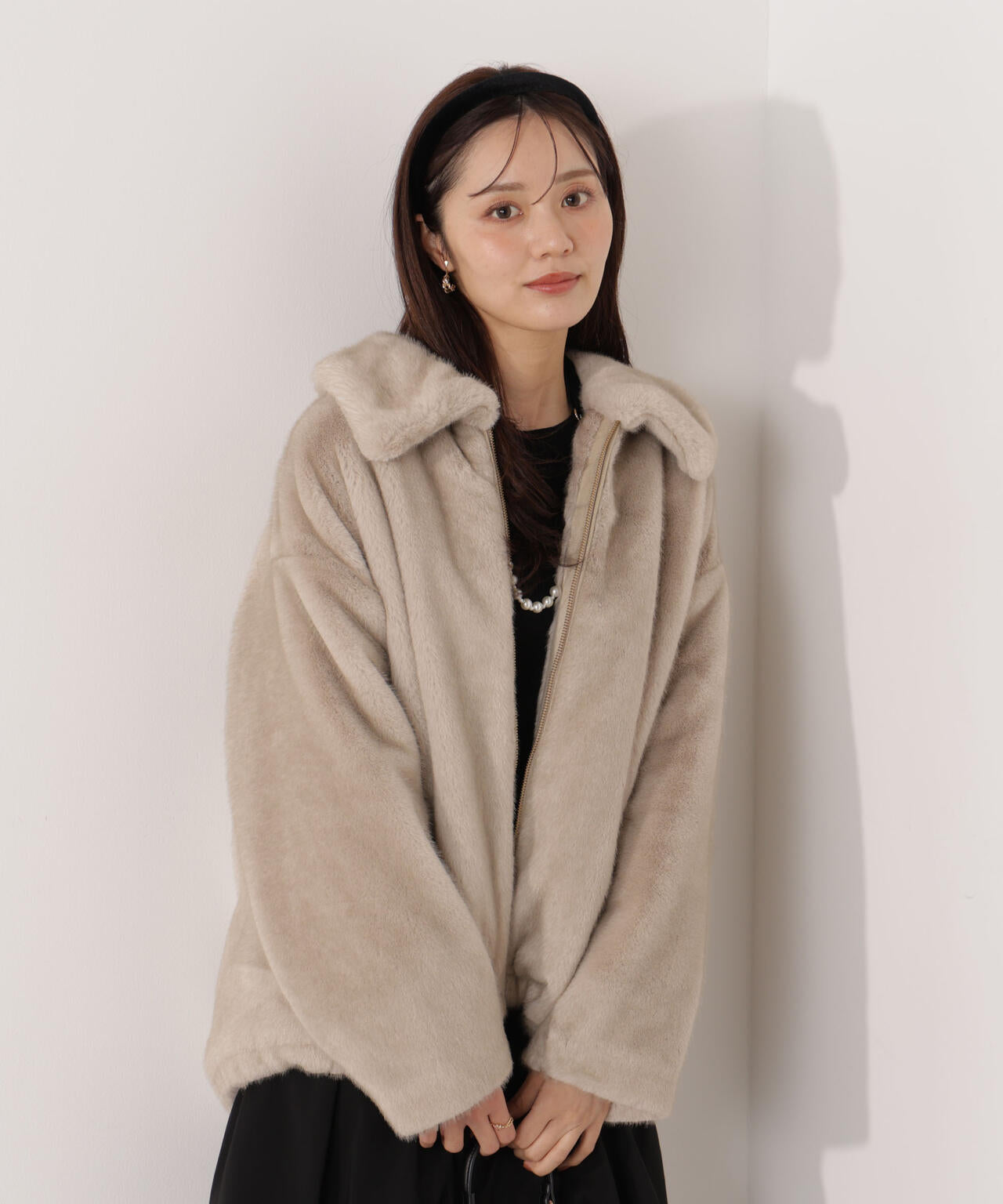 【青島心さん着用】フェイクファーブルゾン