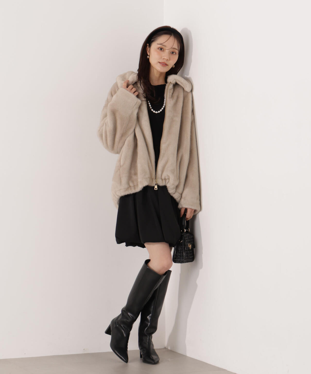 【青島心さん着用】フェイクファーブルゾン