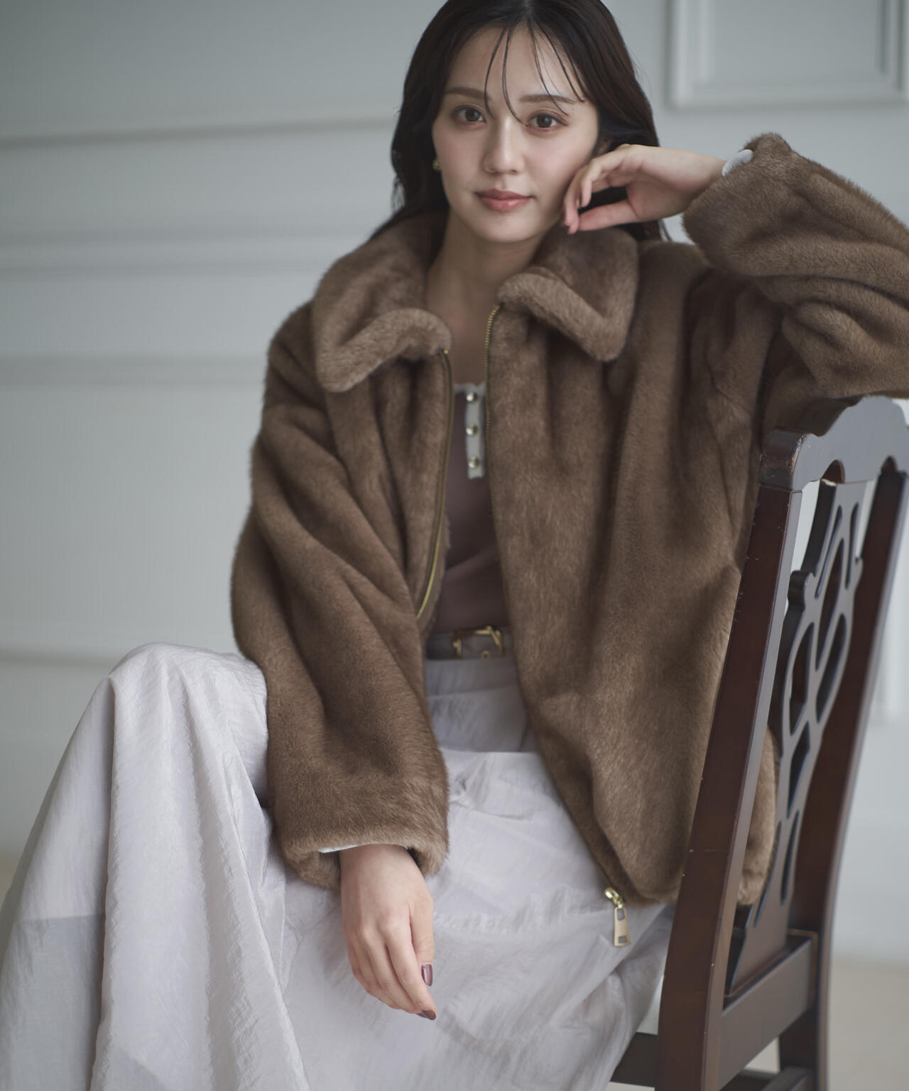 【青島心さん着用】フェイクファーブルゾン