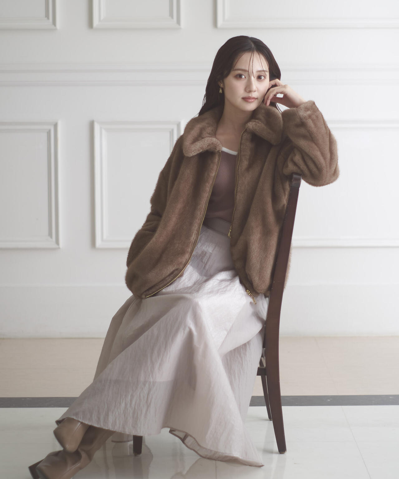 【青島心さん着用】フェイクファーブルゾン