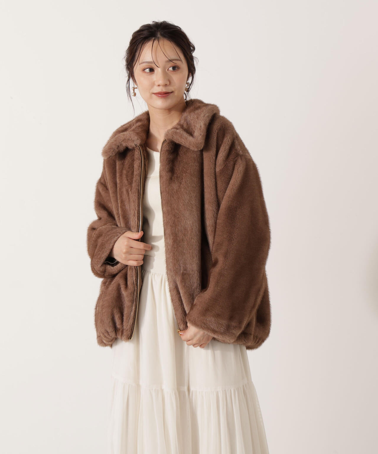 【青島心さん着用】フェイクファーブルゾン