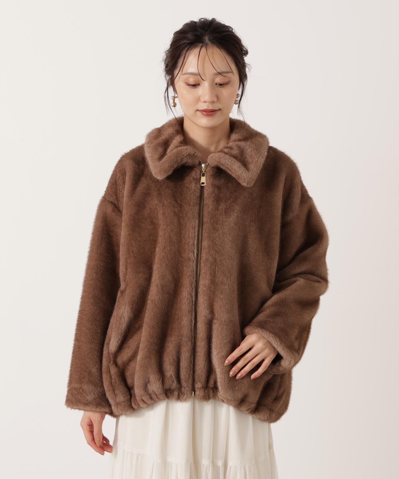 【青島心さん着用】フェイクファーブルゾン