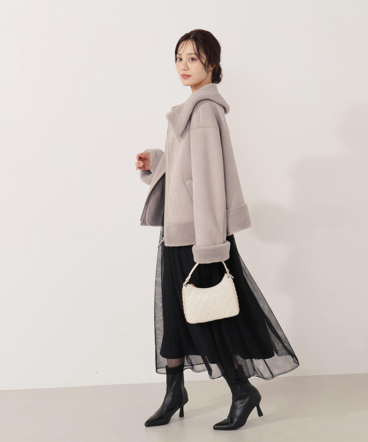 【加藤栞さん着用】フェイクムートン