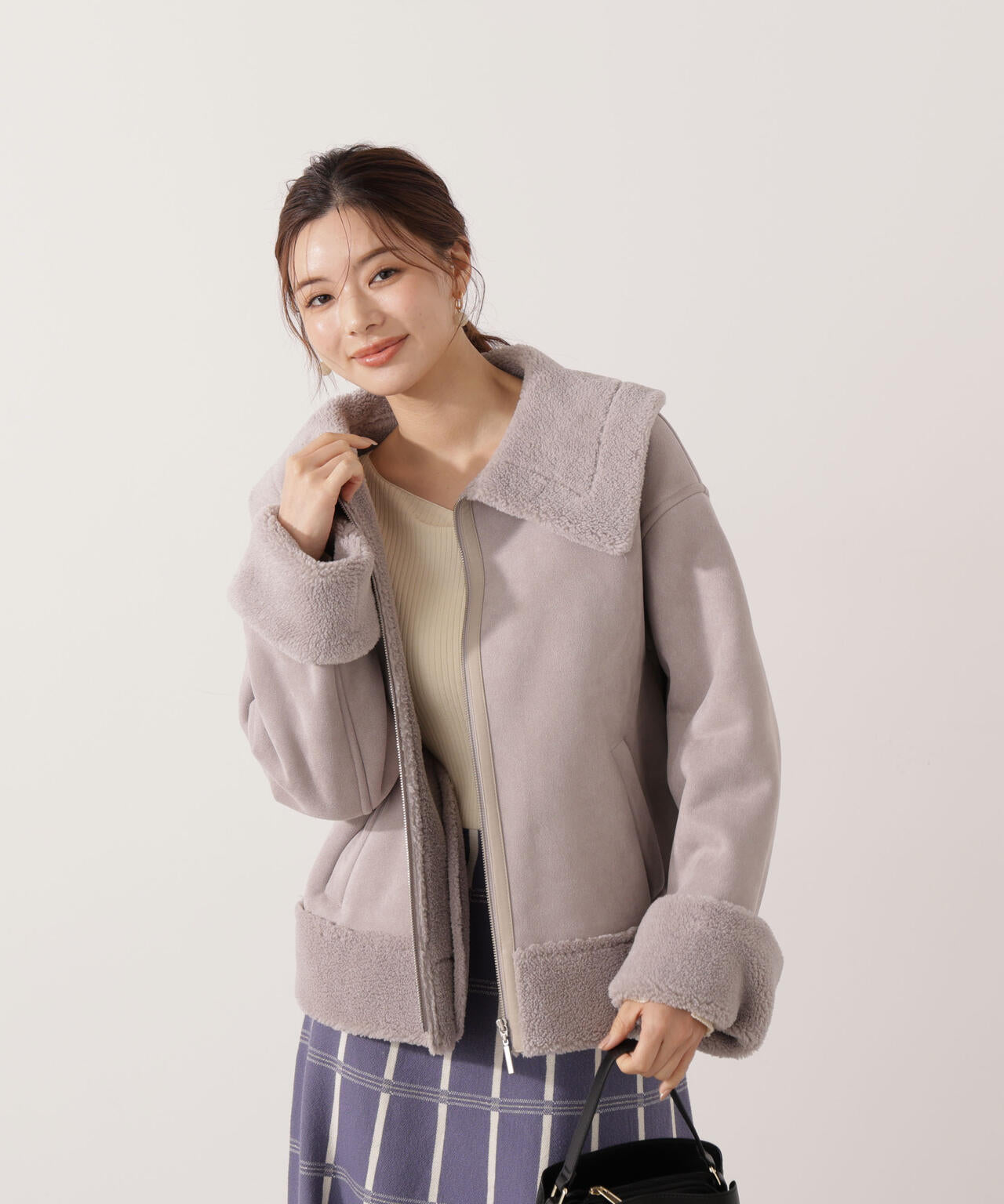 【加藤栞さん着用】フェイクムートン