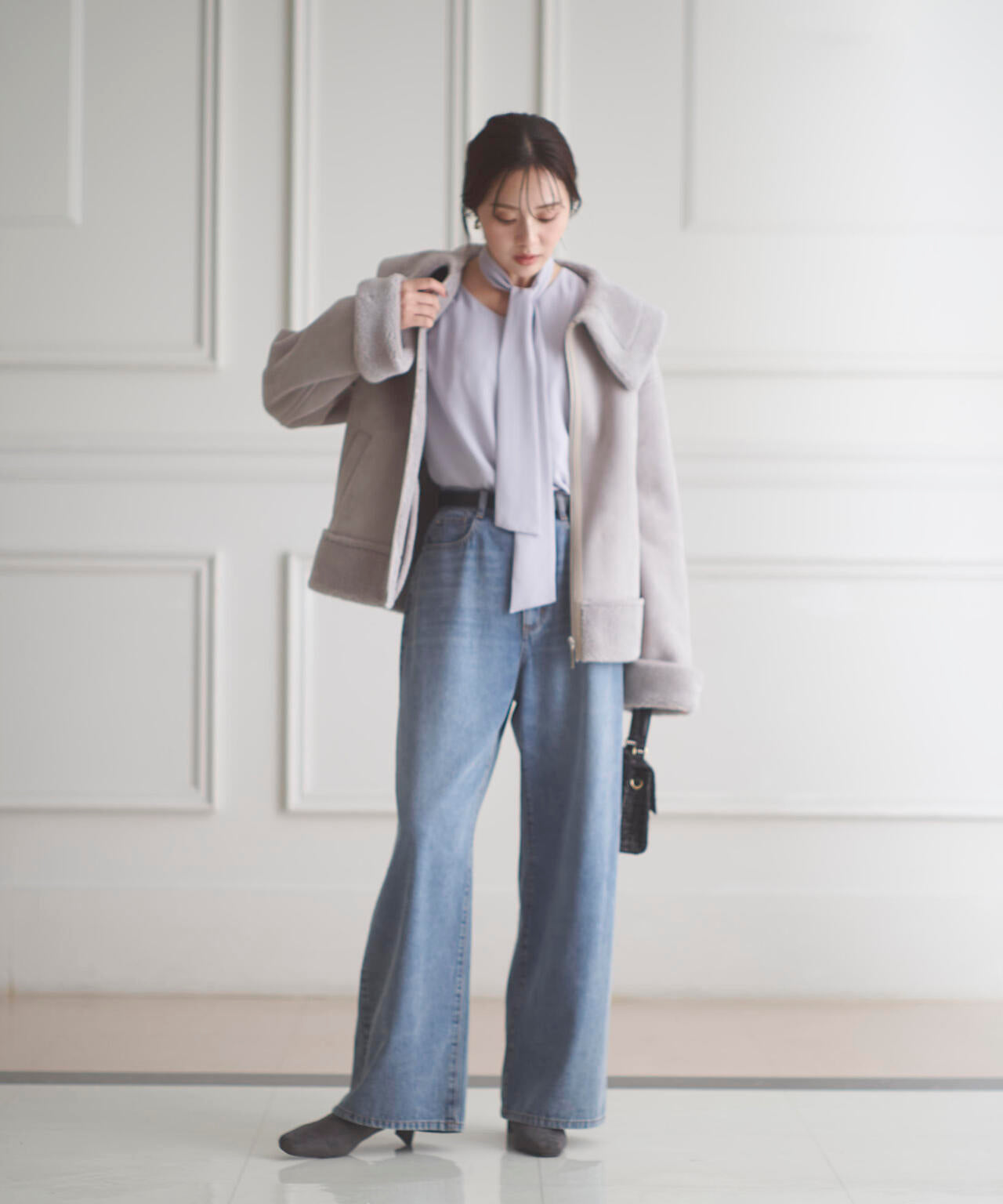 【加藤栞さん着用】フェイクムートン