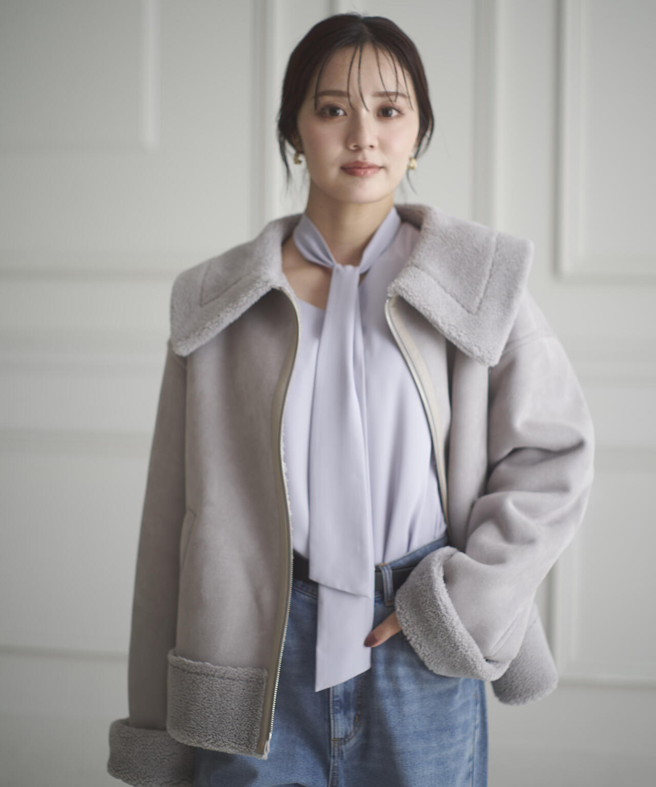 【加藤栞さん着用】フェイクムートン