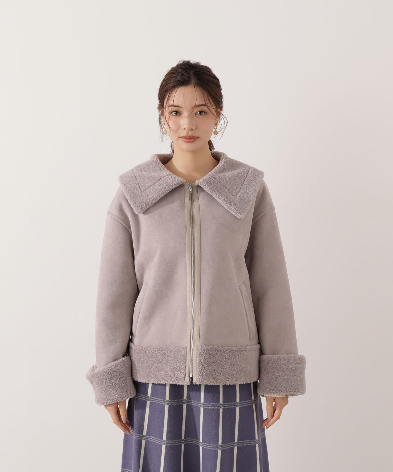 【加藤栞さん着用】フェイクムートン