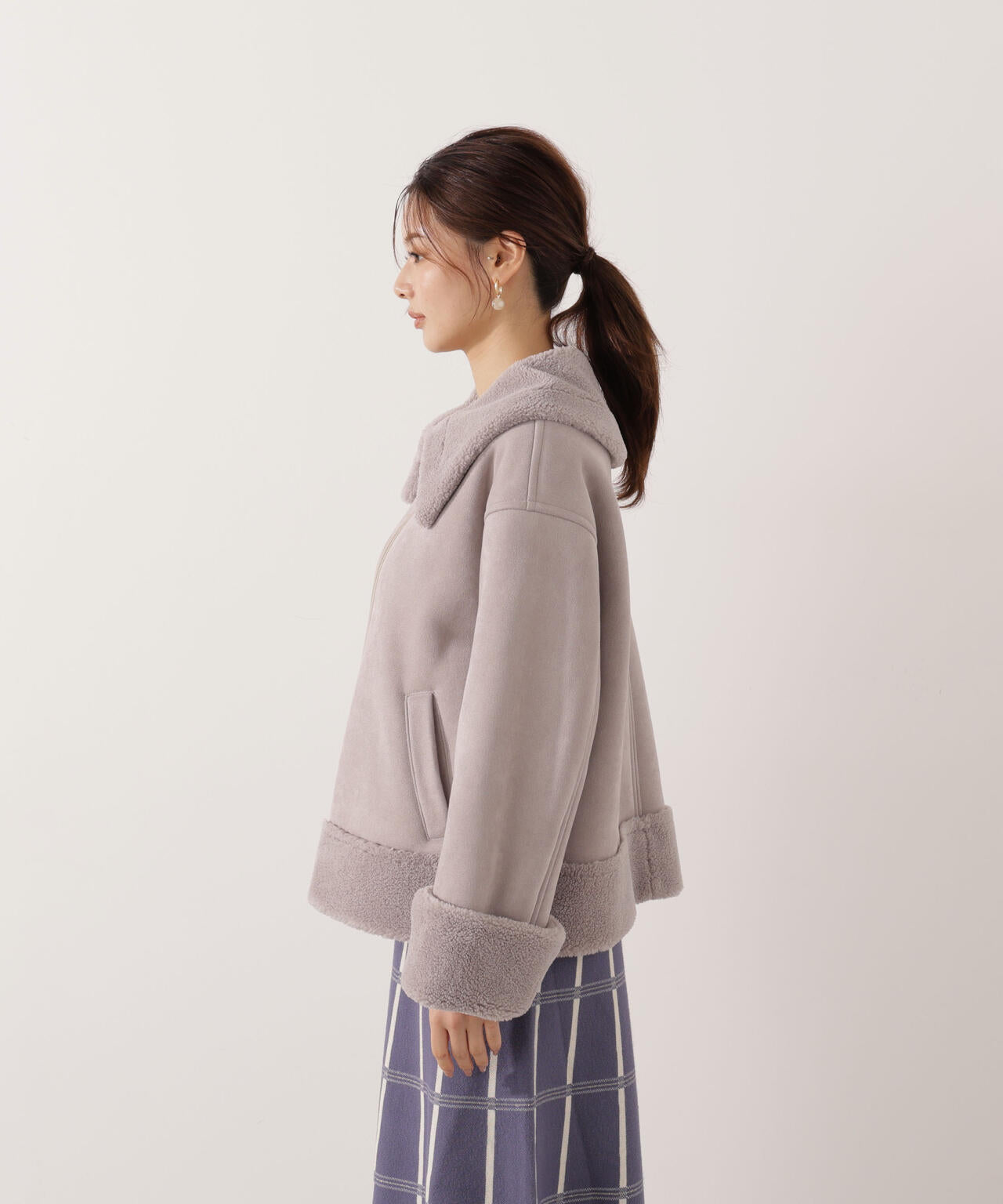 【加藤栞さん着用】フェイクムートン