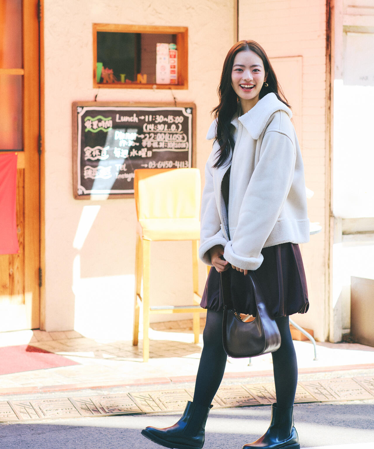 【加藤栞さん着用】フェイクムートン