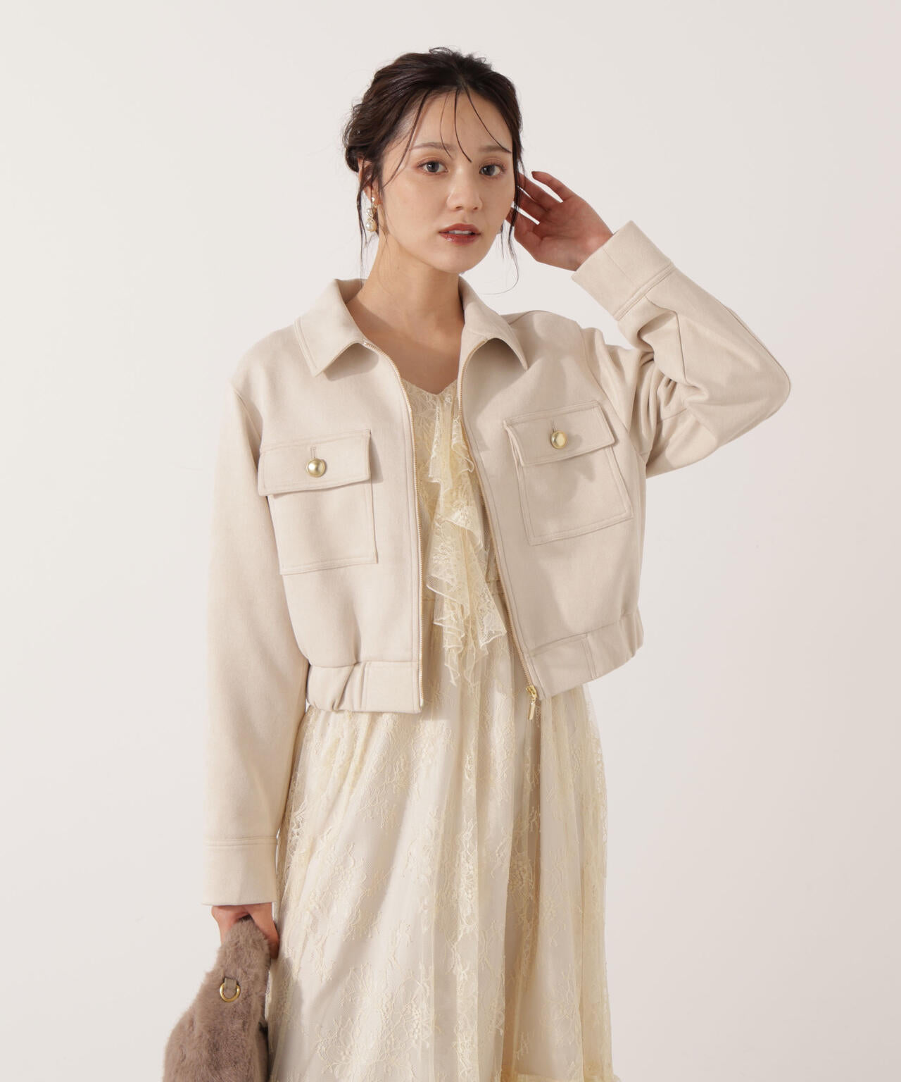 フェイクスエード調ブルゾン