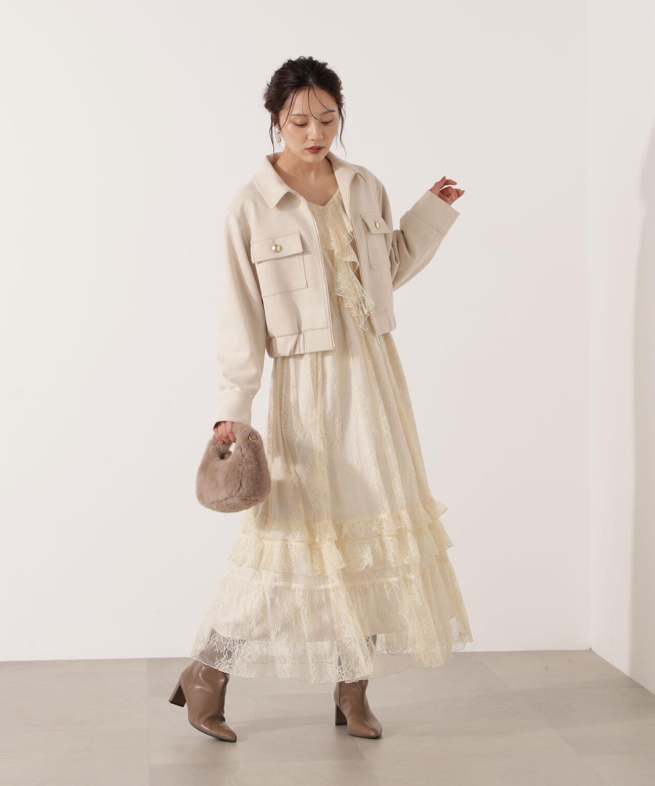 フェイクスエード調ブルゾン