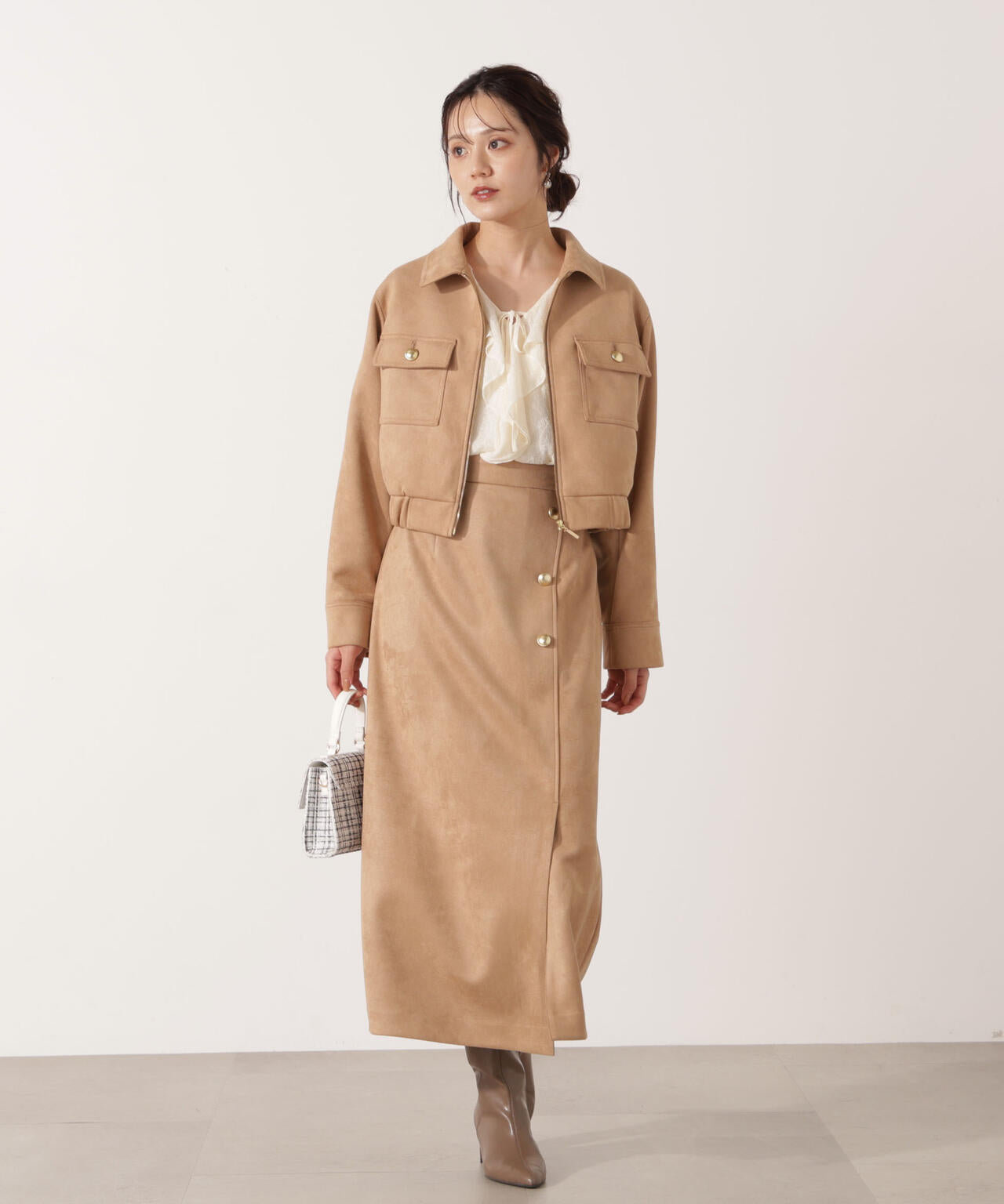 フェイクスエード調ブルゾン