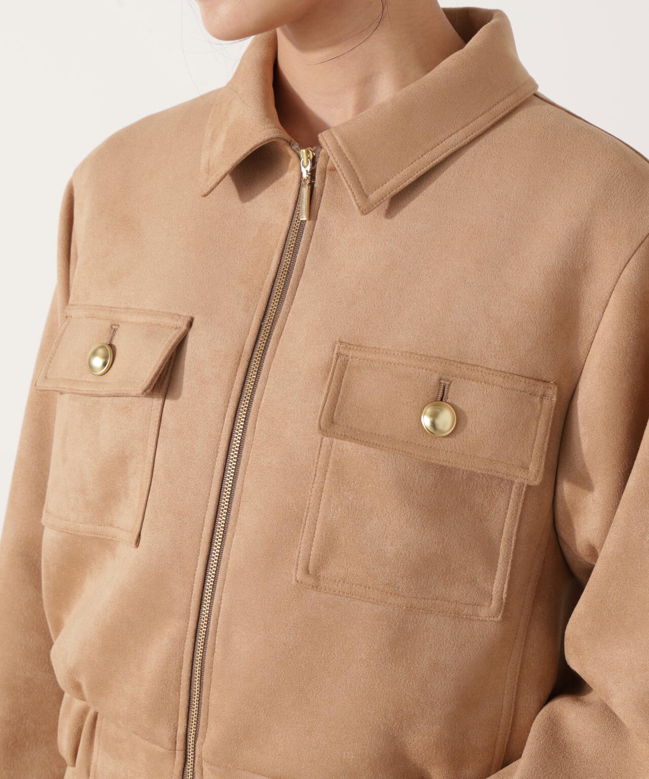 フェイクスエード調ブルゾン