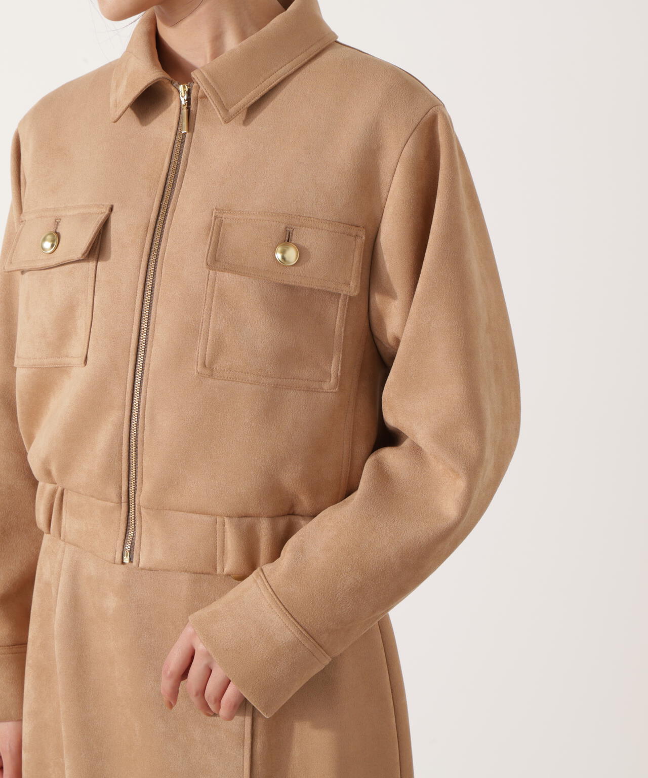 フェイクスエード調ブルゾン