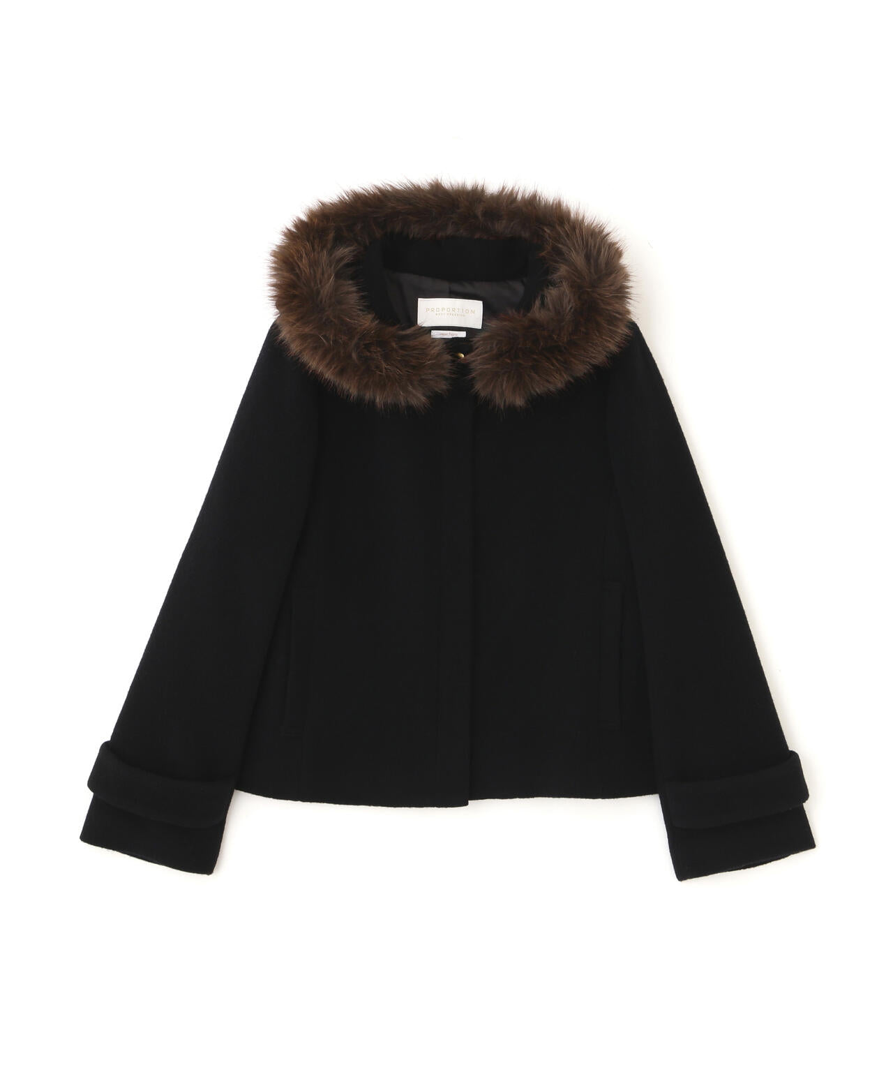 モッサフードフェイクファーショートコート