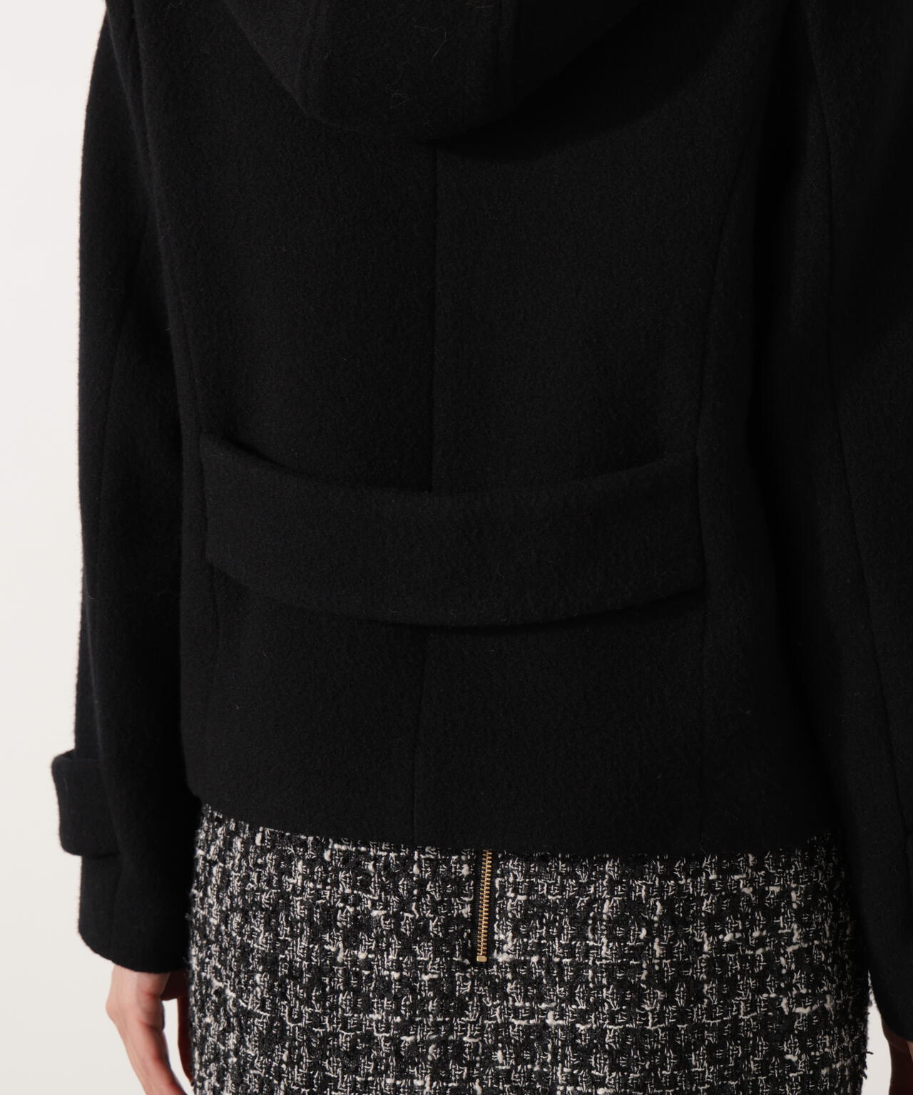 モッサフードフェイクファーショートコート