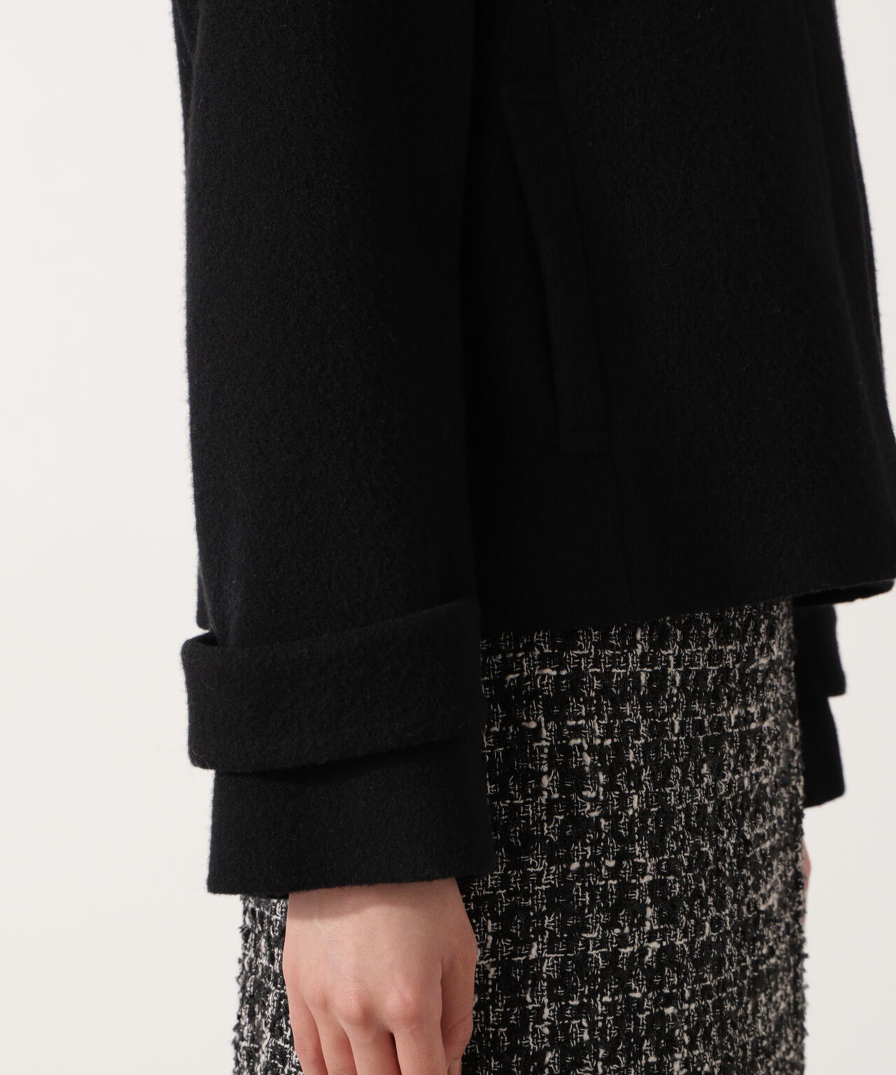 モッサフードフェイクファーショートコート